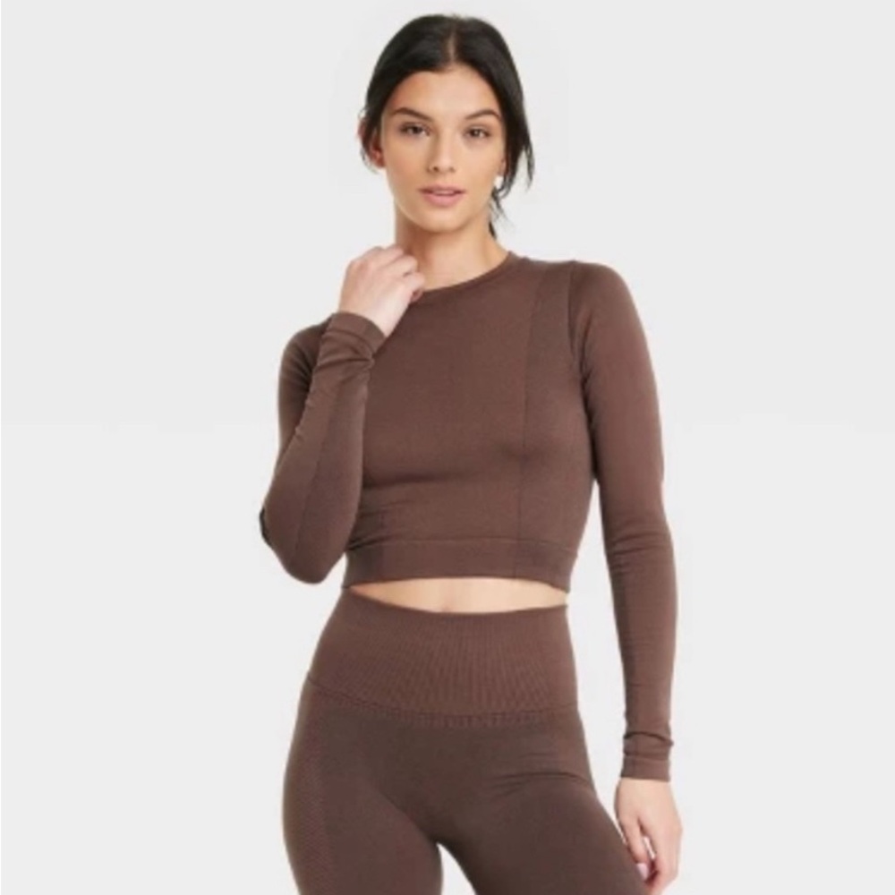 All in Motion Brown Ribbed Fitted Bodysuit
